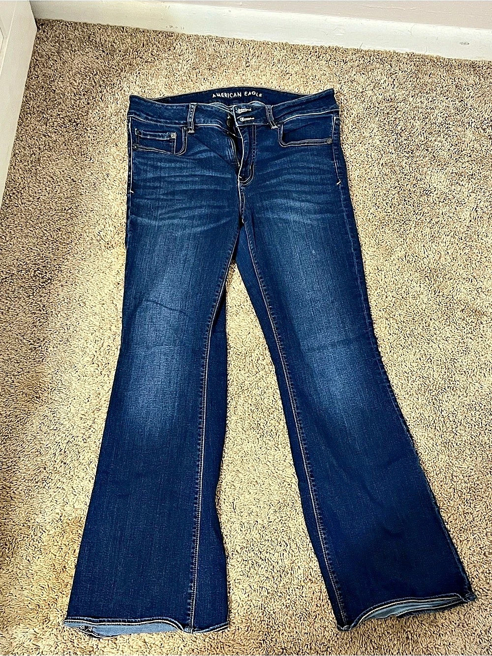 American Eagle Super Stretch Flare Jeans Flare Jeans in Blue Waist 12